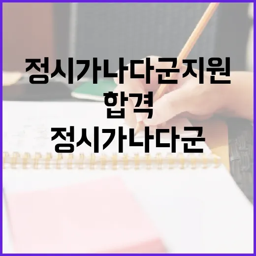 정시 가나다군 지원하는 방법, 3장 카드로 합격 가능성 높이려면 이렇게 - 요약