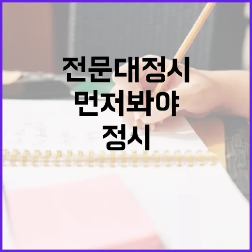 전문대정시 지원하는 방법, 점수보다 먼저 봐야 할 것들 - 요약
