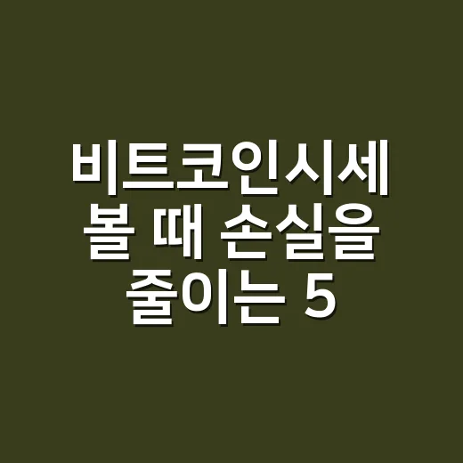 비트코인시세 볼 때 손실을 줄이는 5가지 숫자 - 요약