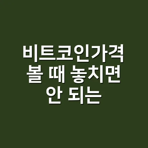 비트코인가격 볼 때 놓치면 안 되는 5가지 숫자 - 요약