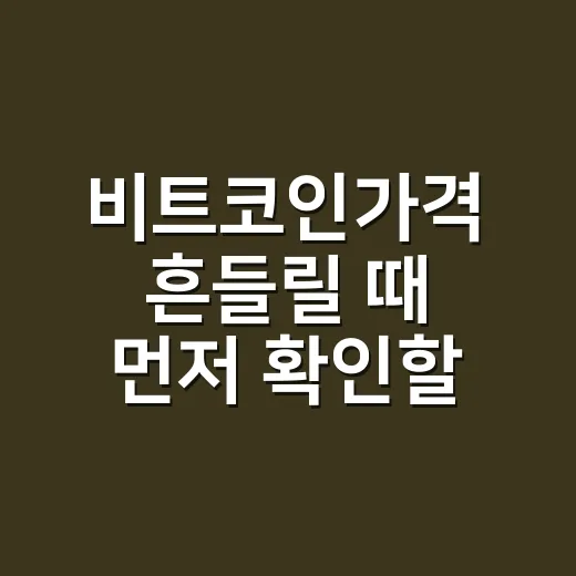 비트코인가격 흔들릴 때 먼저 확인할 5가지 숫자 - 요약