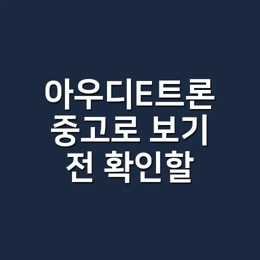 아우디E트론 중고로 보기 전 확인할 5가지 숫자 - 요약