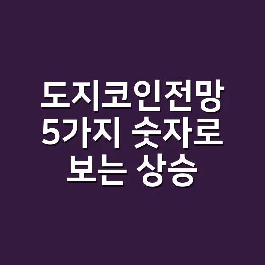도지코인전망 5가지 숫자로 보는 상승 조건과 리스크 - 요약