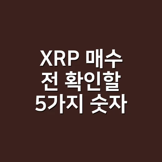 XRP 매수 전 확인할 5가지 숫자: 가격보다 먼저 봐야 할 거래량·온체인 신호 - 요약