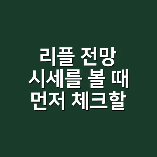 리플 전망 시세를 볼 때 먼저 체크할 5가지 숫자 - 요약