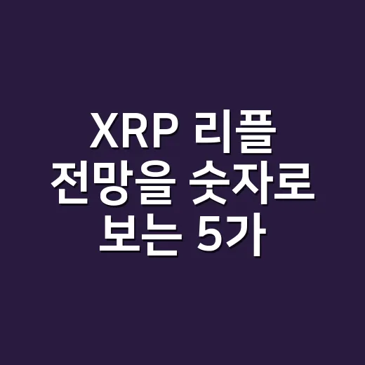 XRP 리플 전망을 숫자로 보는 5가지 체크포인트 - 요약