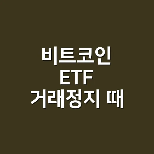 비트코인 ETF 거래정지 때 확인할 5가지 숫자 - 요약