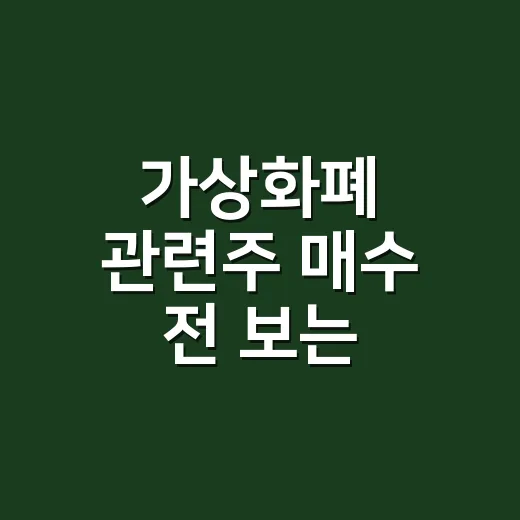가상화폐 관련주 매수 전 보는 5가지 숫자 - 요약