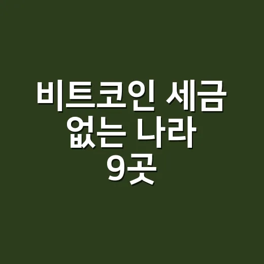 비트코인 세금 없는 나라 9곳, 0%만 보고 가면 놓치는 4가지 - 요약