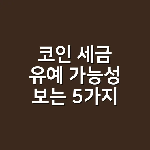 코인 세금 유예 가능성 보는 5가지 숫자와 변수 - 요약