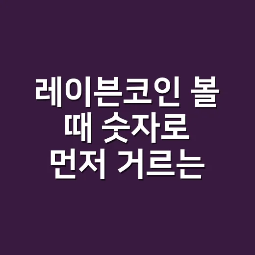 레이븐코인 볼 때 숫자로 먼저 거르는 5가지 체크포인트 - 요약