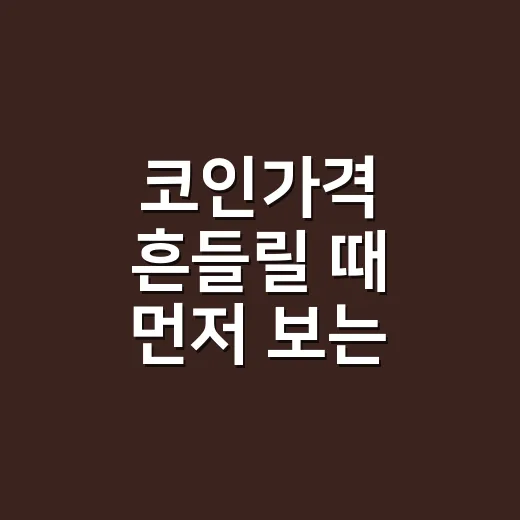 코인가격 흔들릴 때 먼저 보는 5가지 숫자 - 요약