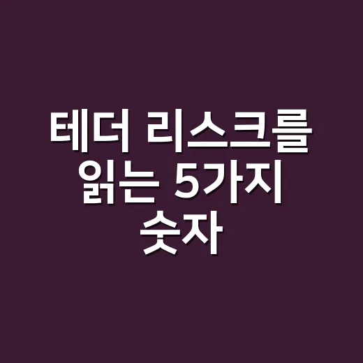 테더 리스크를 읽는 5가지 숫자 - 요약