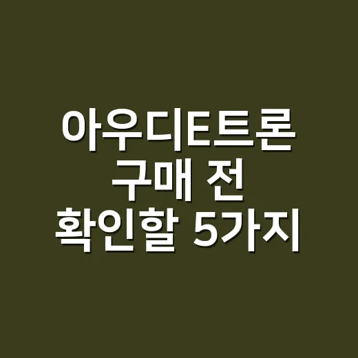 아우디E트론 구매 전 확인할 5가지 숫자 - 요약