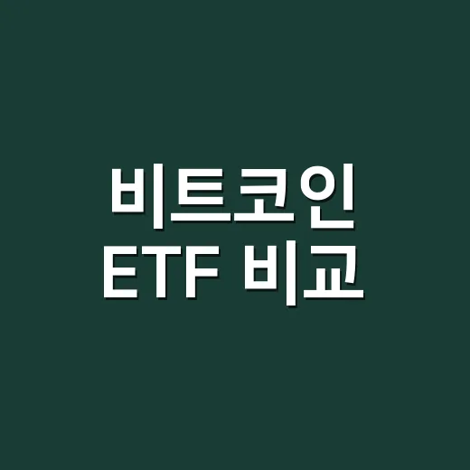 비트코인 ETF 비교: 투자 전 꼭 알아야 할 4가지 - 요약
