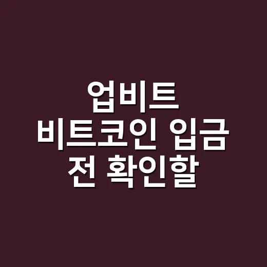 업비트 비트코인 입금 전 확인할 5가지 숫자 - 요약