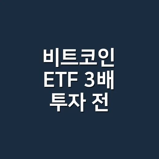 비트코인 ETF 3배 투자 전 확인할 5가지 숫자 - 요약