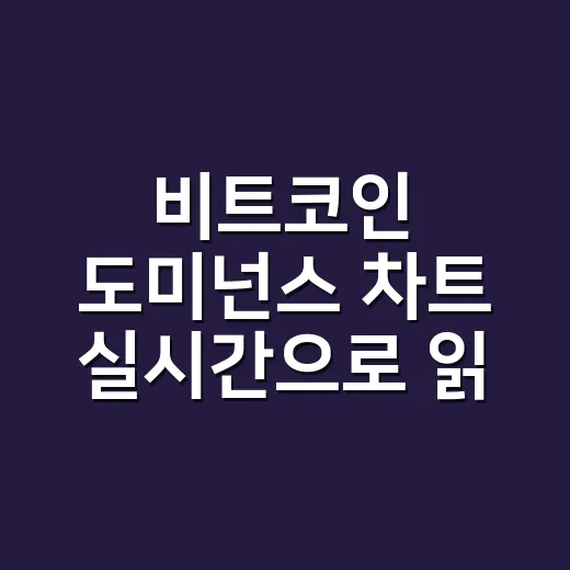 비트코인 도미넌스 차트 실시간으로 읽는 4가지 기준 - 요약