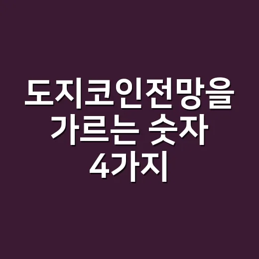 도지코인전망을 가르는 숫자 4가지 - 요약