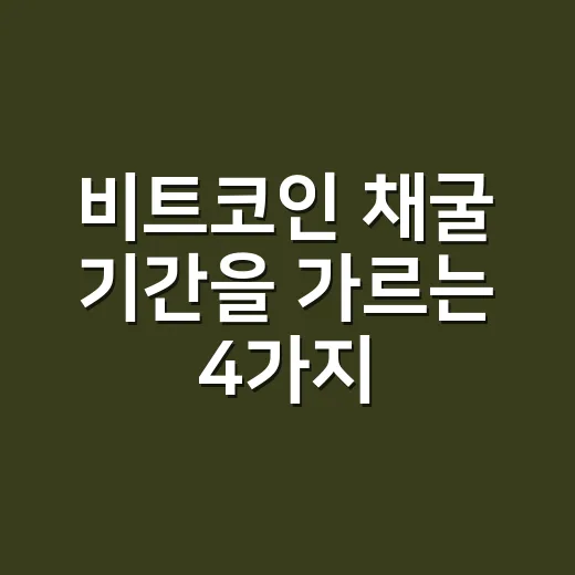 비트코인 채굴 기간을 가르는 4가지 숫자 - 요약