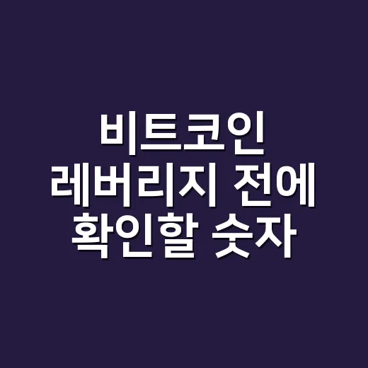 비트코인 레버리지 전에 확인할 숫자 5가지 - 요약