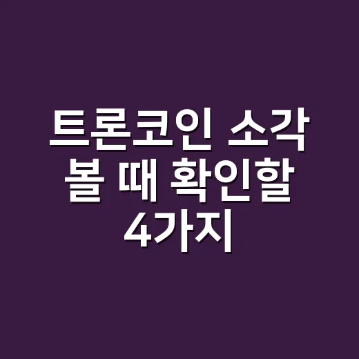 트론코인 소각 볼 때 확인할 4가지 숫자 - 요약