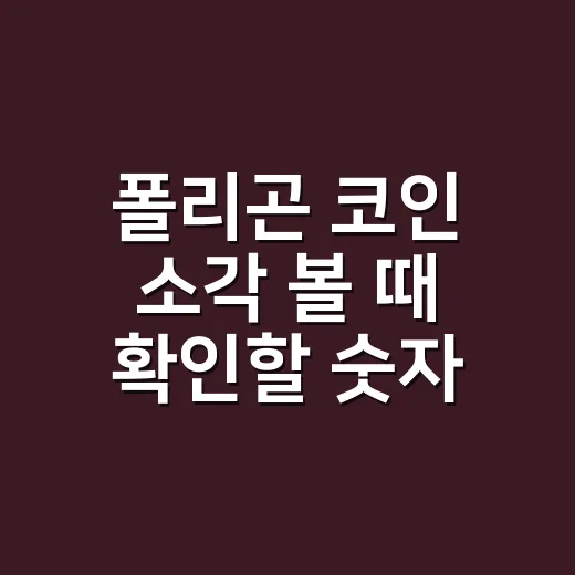 폴리곤 코인 소각 볼 때 확인할 숫자 3가지 - 요약