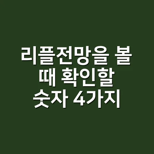 리플전망을 볼 때 확인할 숫자 4가지 - 요약