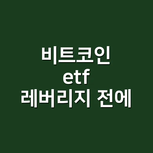비트코인 etf 레버리지 전에 볼 4가지 숫자 - 요약