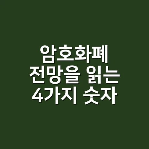 암호화폐 전망을 읽는 4가지 숫자 - 요약