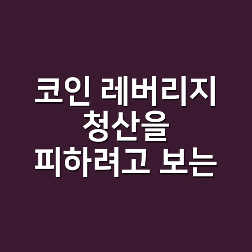 코인 레버리지 청산을 피하려고 보는 숫자 5가지 - 요약