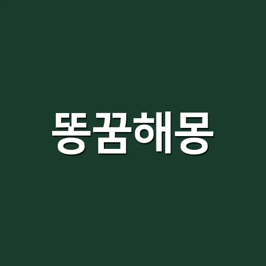 똥꿈해몽, 왜 어떤 꿈은 재물꿈이고 어떤 꿈은 불편한 신호일까요? - 요약