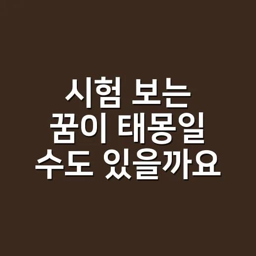 시험 보는 꿈이 태몽일 수도 있을까요? 긴장과 합격의 상징을 어떻게 읽어야 할까요? - 요약
