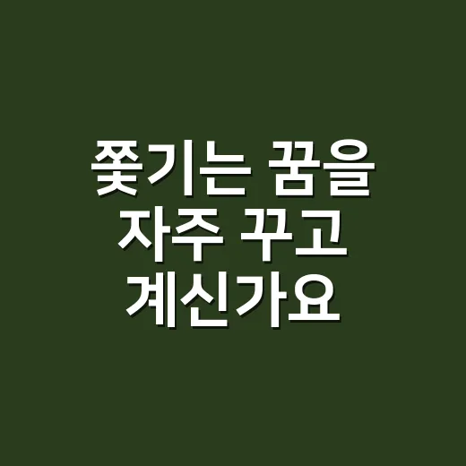 쫓기는 꿈을 자주 꾸고 계신가요? 민속 해석은 왜 이렇게 갈릴까요 - 요약