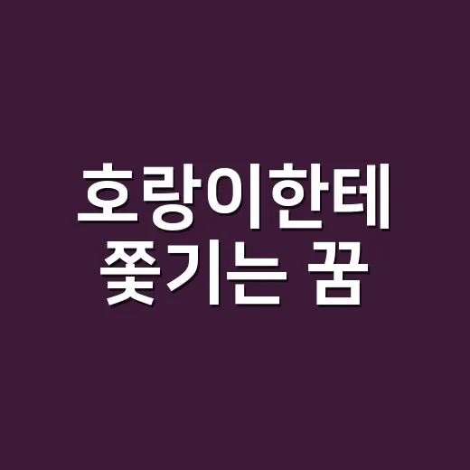 호랑이한테 쫓기는 꿈, 정말 나쁜 징조일까요? - 요약