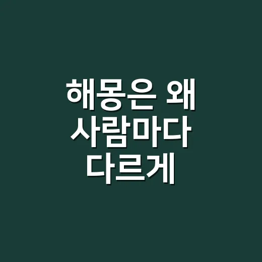 해몽은 왜 사람마다 다르게 들릴까요? - 요약