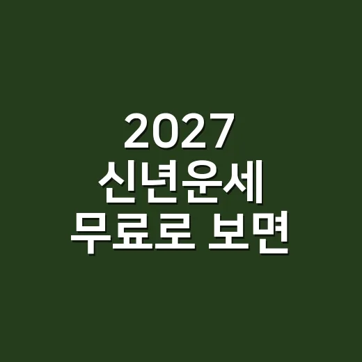 2027 신년운세 무료로 보면 무엇이 다를까요? - 요약