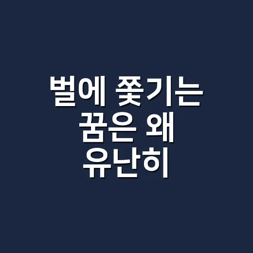 벌에 쫓기는 꿈은 왜 유난히 생생할까요? - 요약