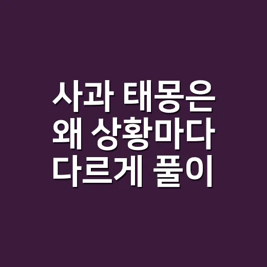 사과 태몽은 왜 상황마다 다르게 풀이할까요? - 요약