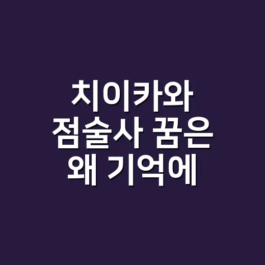 치이카와 점술사 꿈은 왜 기억에 남을까요? - 요약