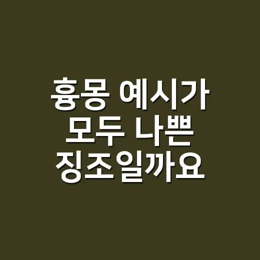 흉몽 예시가 모두 나쁜 징조일까요? - 요약