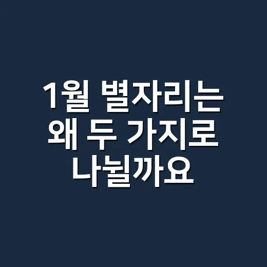1월 별자리는 왜 두 가지로 나뉠까요? - 요약