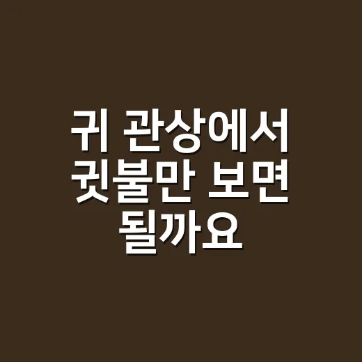 귀 관상에서 귓불만 보면 될까요? - 요약