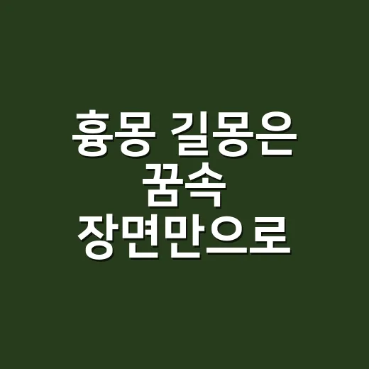 흉몽 길몽은 꿈속 장면만으로 갈릴까요? - 요약