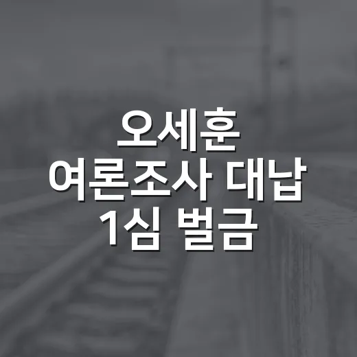 오세훈 여론조사 대납 1심 벌금, 서울 시민 생활에는 무엇이 달라질까요? - 요약