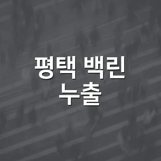 평택 백린 누출, 우리 생활에 실제로 뭐가 달라질까요? - 요약