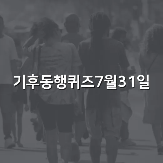 기후동행퀴즈7월31일, 왜 교통카드 날짜가 이렇게 중요할까요? - 요약