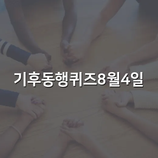 기후동행퀴즈8월4일, 정답만 보면 끝일까요? - 요약