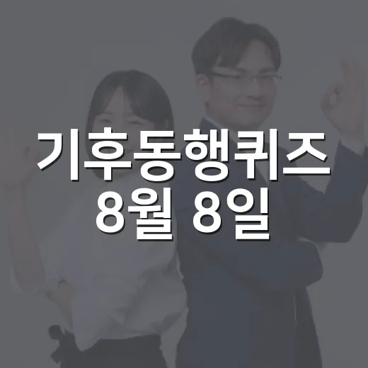 기후동행퀴즈 8월 8일, 정답보다 더 궁금한 건 내 포인트 아닌가요? - 요약
