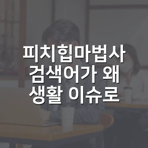 피치힙마법사 검색어가 왜 생활 이슈로 이어질까요? - 요약